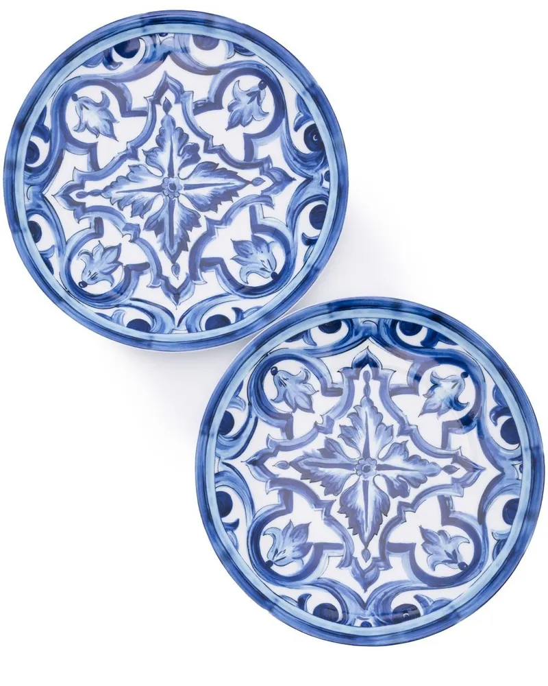 Dolce & Gabbana Porzellan-Dessertplatten (2er-Set) - Blau Blau