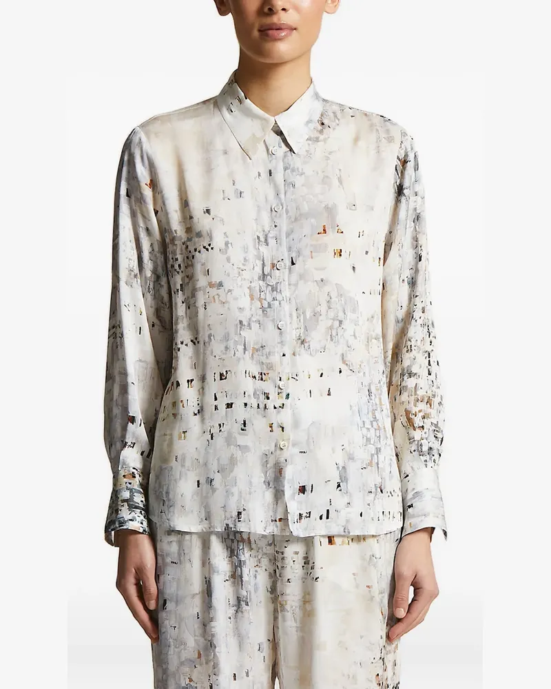 Peserico Hemd mit abstraktem Print - Nude Nude