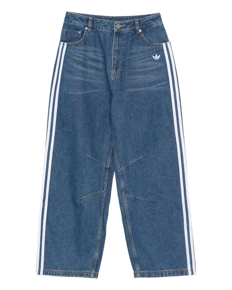 adidas Gestreifte Jeans mit weitem Bein - Blau Blau