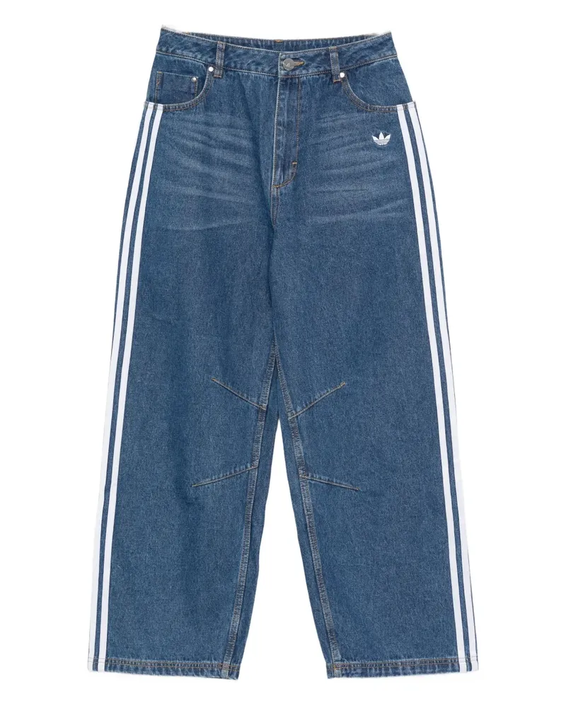 adidas striped wide-leg jeans - Blau Blau