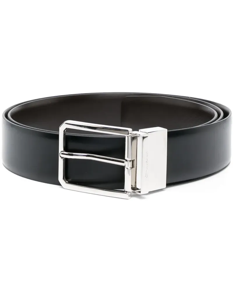 Santoni Gürtel mit Logo-Gravur - Schwarz Schwarz