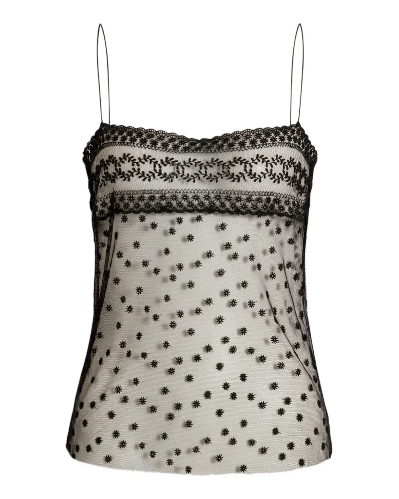 Alberta Ferretti Besticktes Top - Schwarz Schwarz