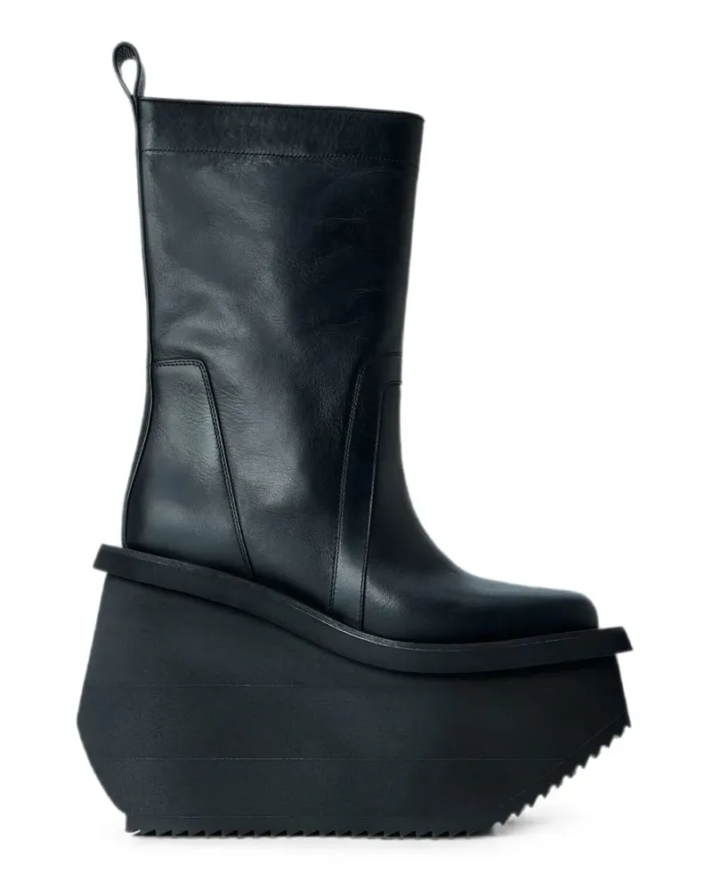 Rick Owens Factory platform pull-tab boots - Schwarz Schwarz