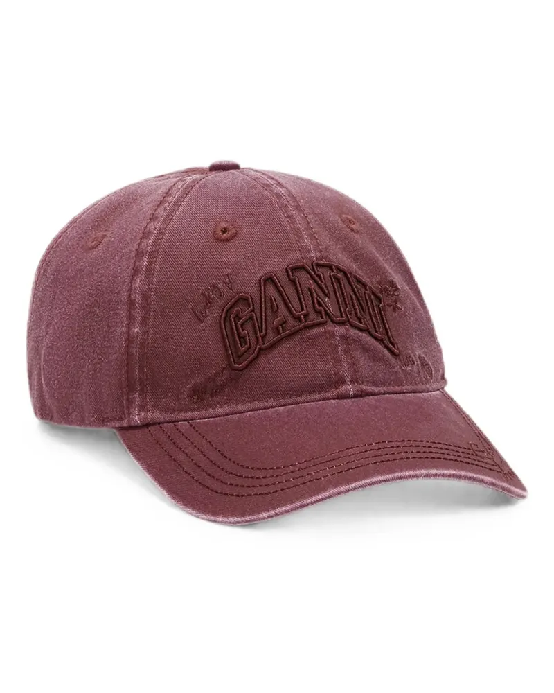 Ganni Baseballkappe aus roter Baumwolle Rot