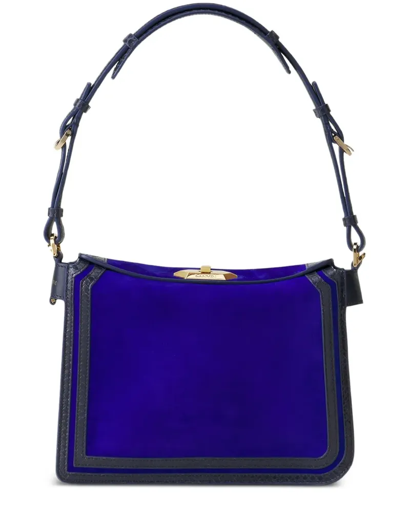 Lanvin Turnlock Schultertasche aus Ziegenleder - Blau Blau
