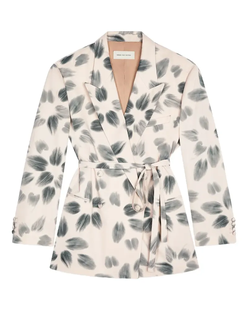Dries van Noten Sakko mit Blatt-Print - Nude Nude