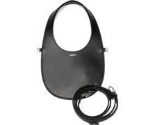 Mini Swipe Schultertasche aus Leder - Schwarz