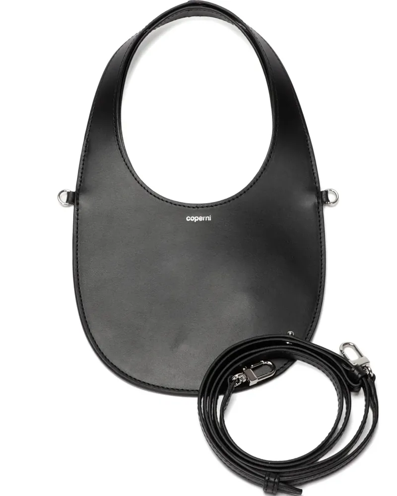 COPERNI Mini Swipe Schultertasche aus Leder - Schwarz Schwarz