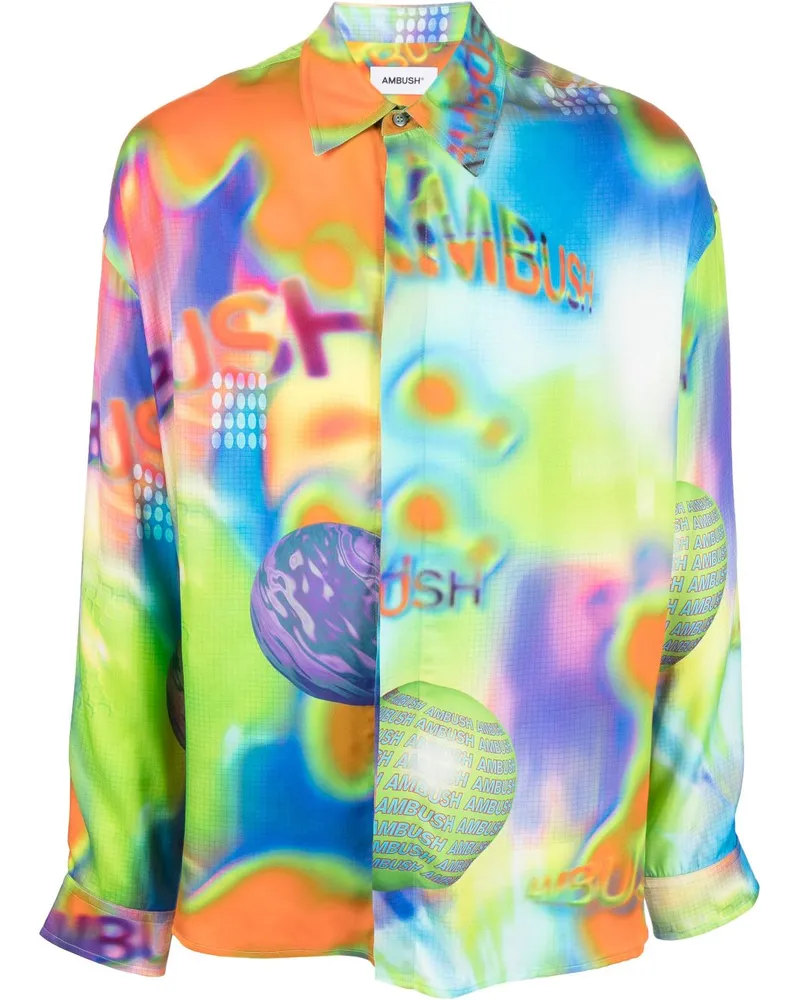 AMBUSH Hemd mit grafischem Print - Blau Blau