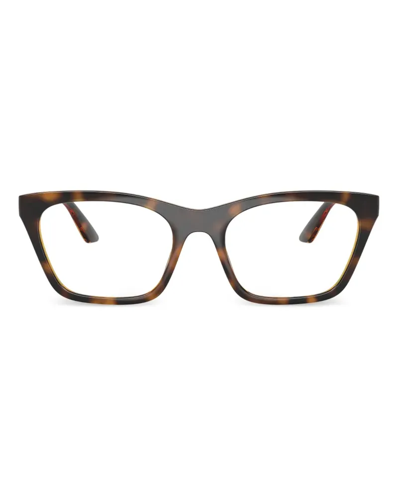 Emporio Armani tortoiseshell-effect rectangle-frame sunglasses - Braun Braun