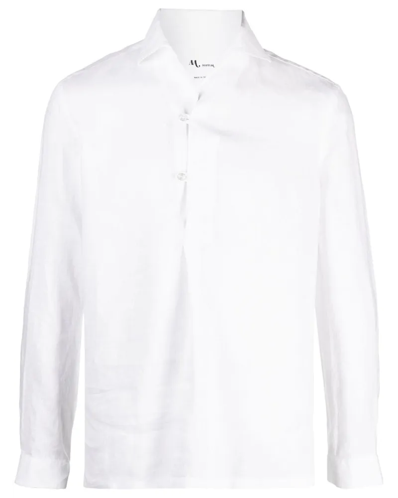 Doppiaa long-sleeve linen shirt Weiß