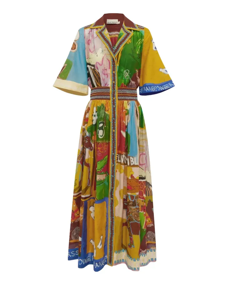 ALEMAIS Mlak Maxikleid mit grafischem Print - Gelb Gelb