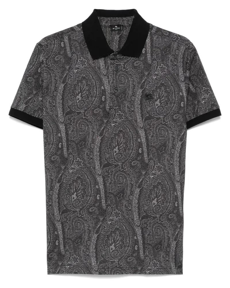 Etro Poloshirt mit Paisley-Print - Schwarz Schwarz