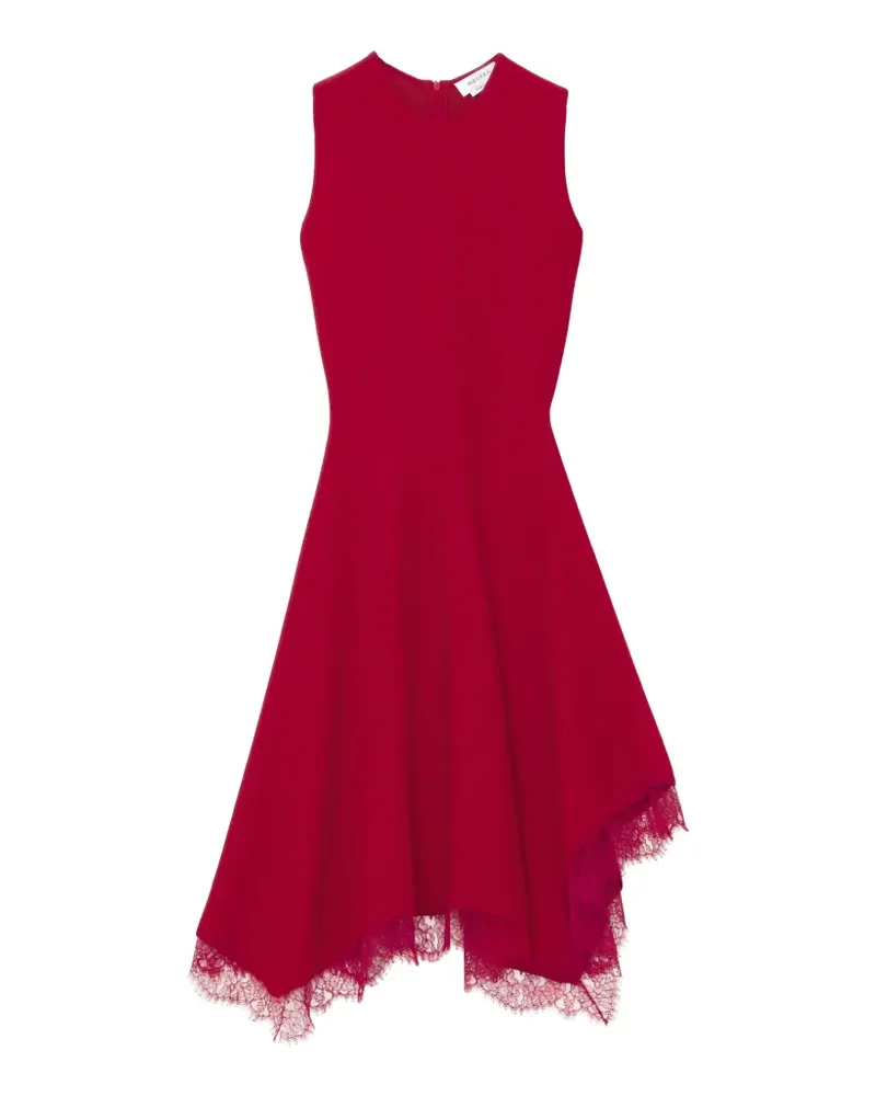 Alexander McQueen lace trim A-Line dress in red - Rot Rot