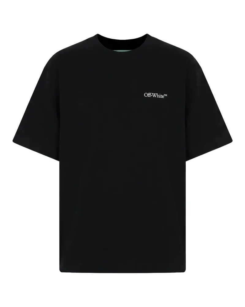 OFF-WHITE T-Shirt mit Logo-Stickerei - Schwarz Schwarz
