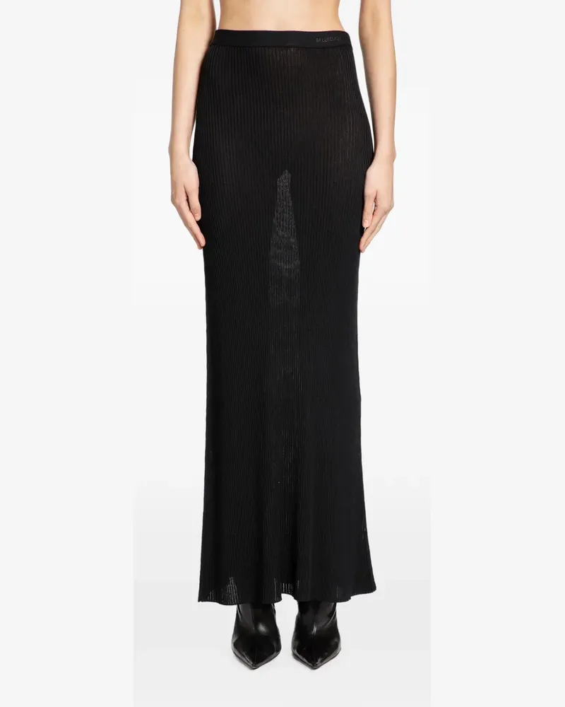 Balenciaga Semi-transparenter Rock - Schwarz Schwarz