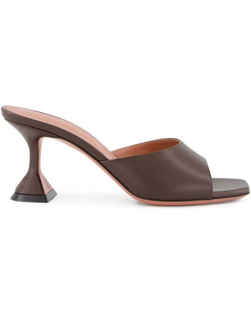 Amina Muaddi Lupita Mules mit Design-Absatz - Braun Braun