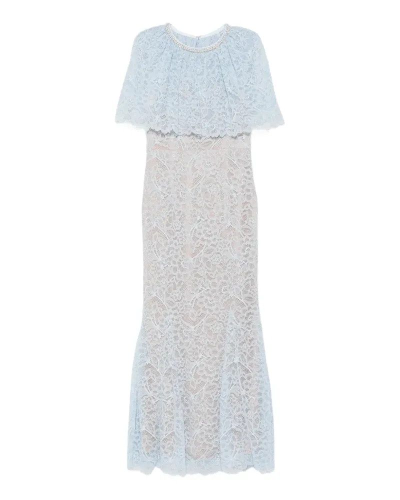 Self-Portrait cape-detail maxi dress - Blau Blau