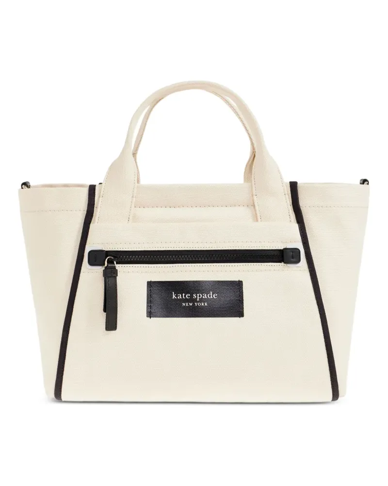 Kate Spade Dash ziped-pocket contrasting-trim tote bag - Nude Nude