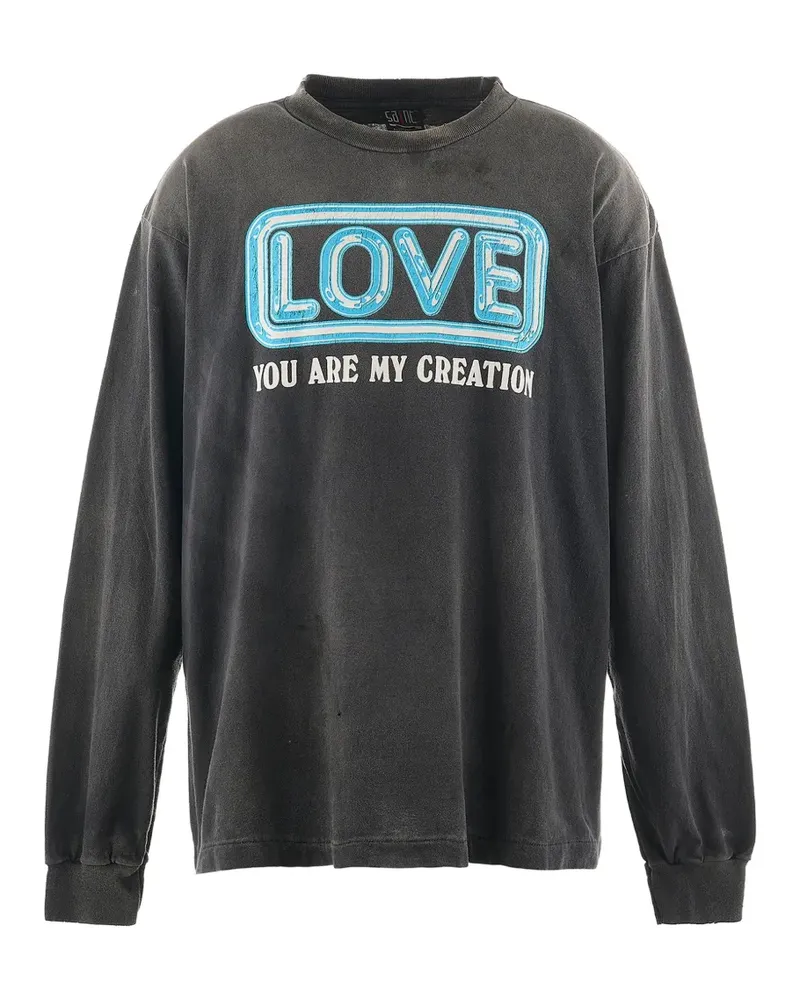 SAINT MXXXXXX Langarmshirt mit grafischem Print - Schwarz Schwarz