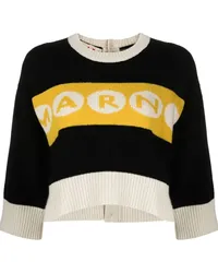 Marni Cropped-Pullover mit Logo Schwarz