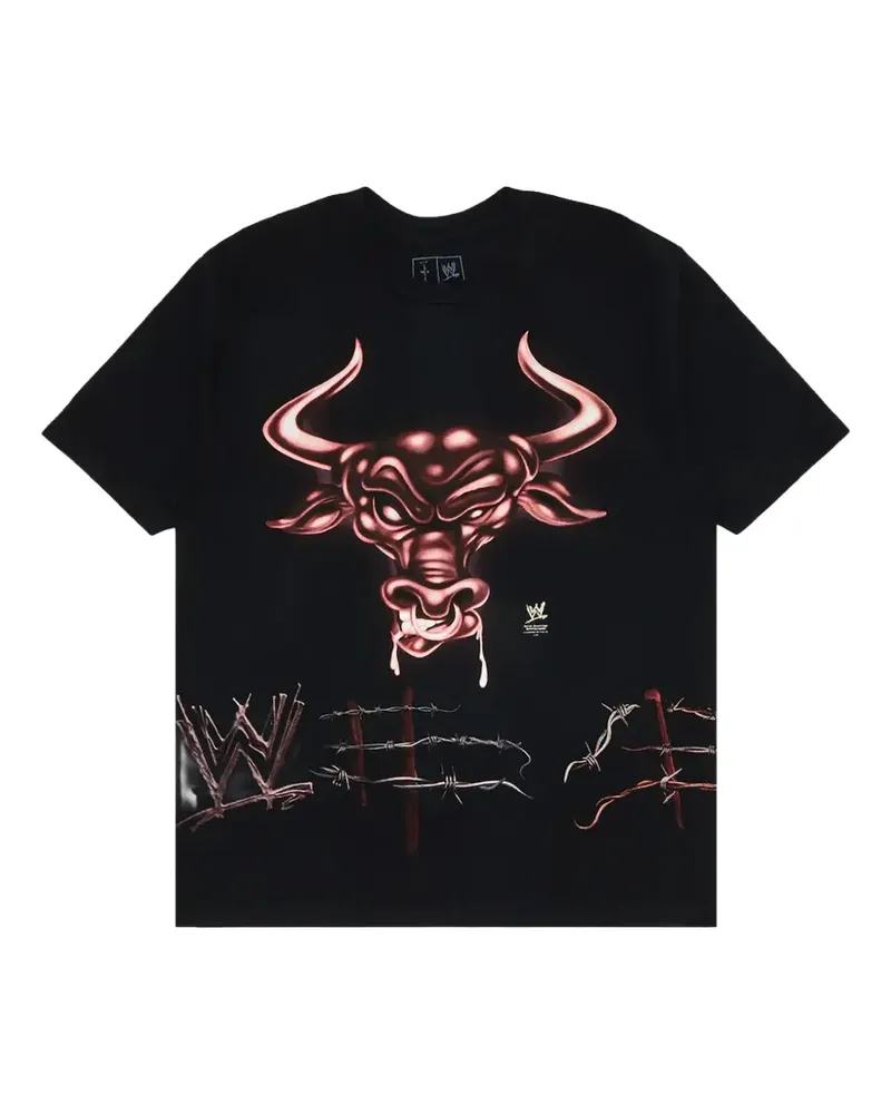 Travis Scott x WWE know your role printed T-shirt - Schwarz Schwarz