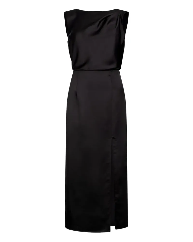 Liu Jo Drapiertes Midikleid aus Satin - Schwarz Schwarz