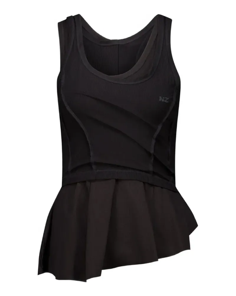 Natasha Zinko asymmetric peplum-hem tank top - Schwarz Schwarz