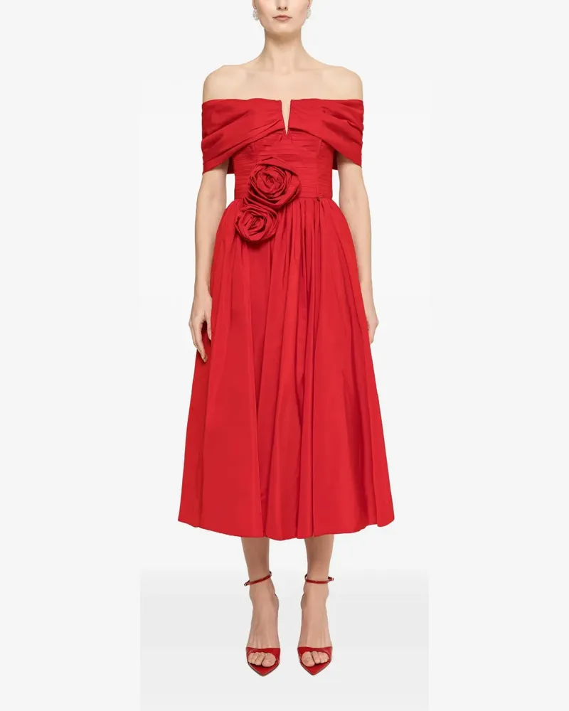 NISSA off-shoulder floral dress - Rot Rot