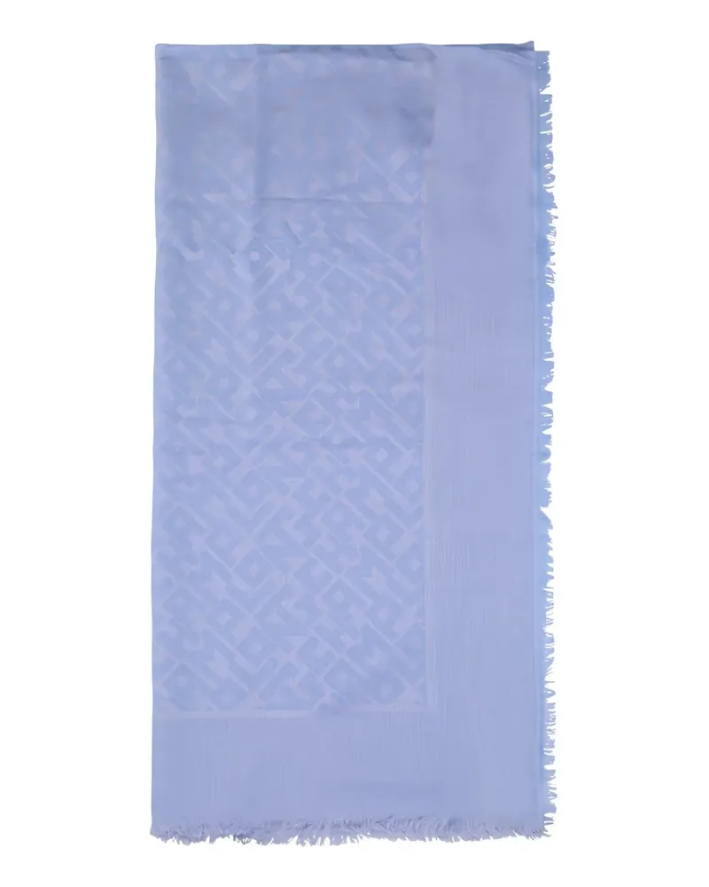 Longchamp Schal mit Fransen - Blau Blau