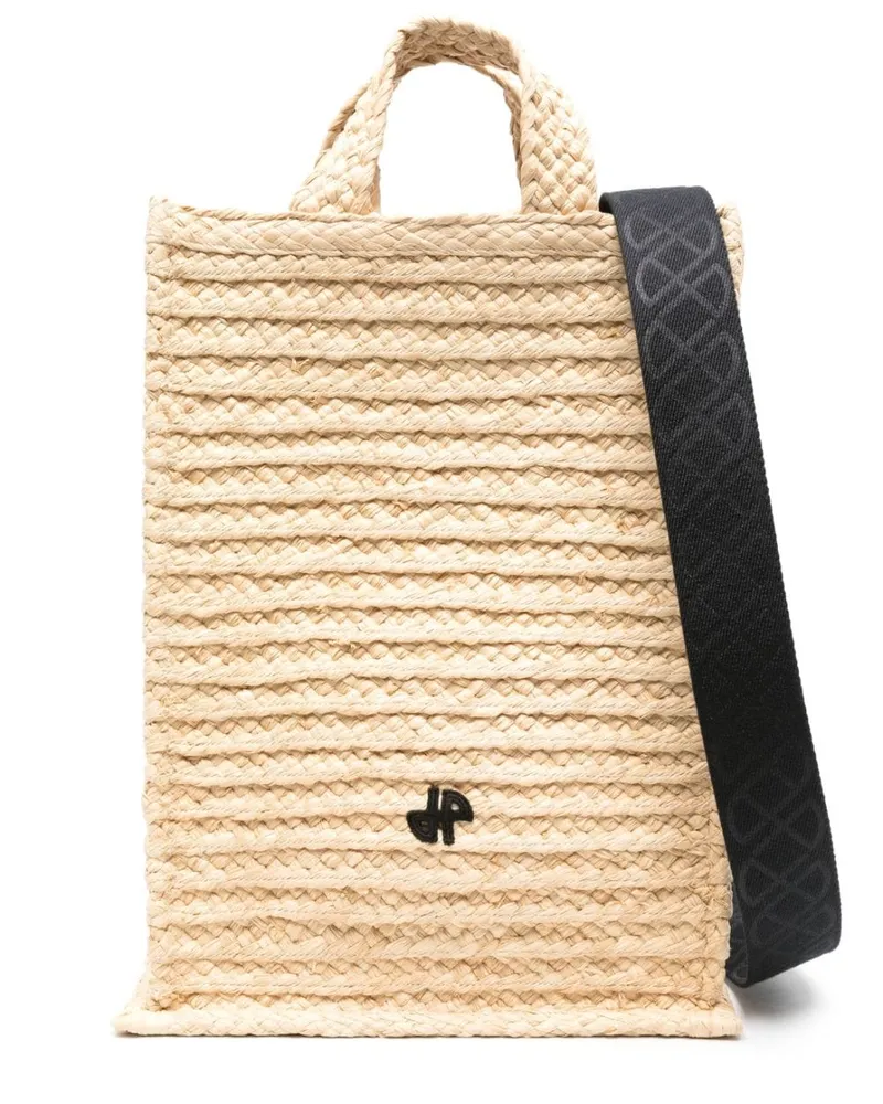 Patou Vertical JP Shopper aus Raffiabast - Nude Nude
