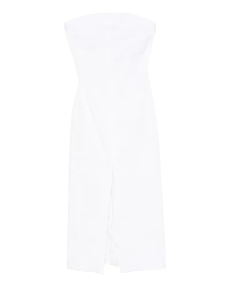 Brandon Maxwell Schulterfreies Midikleid - Weiß Weiß