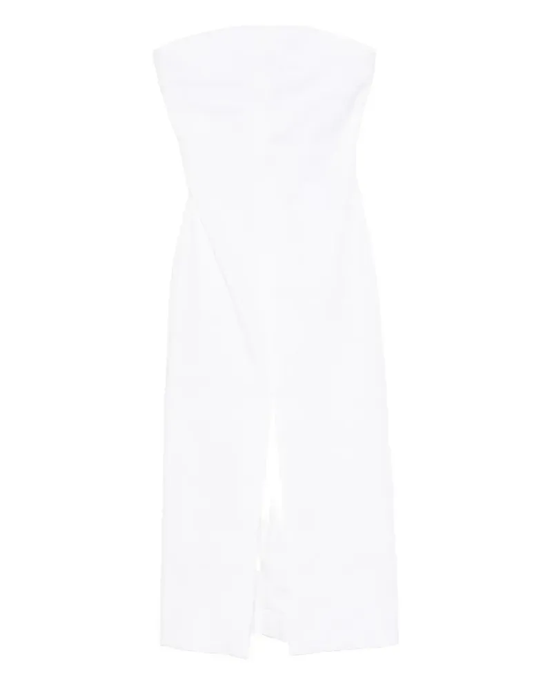 Brandon Maxwell strapless midi dress - Weiß Weiß
