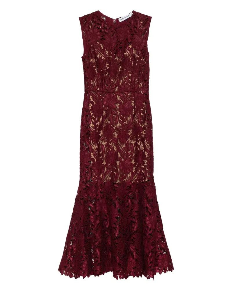 Self-Portrait Ärmelloses Midikleid - Rot Rot