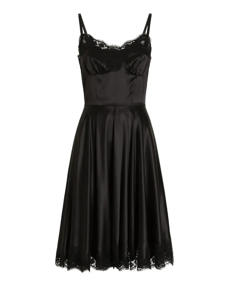 Dolce & Gabbana Kleid aus Satin - Schwarz Schwarz