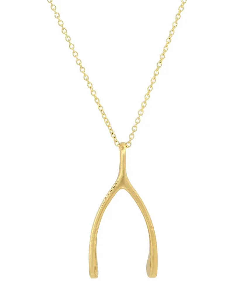 Jennifer Meyer large wishbone necklace - Gold Gold