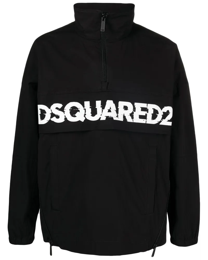 Dsquared2 Popeline-Jacke mit kurzem Reißverschluss - Schwarz Schwarz