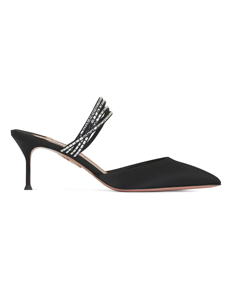 Aquazzura Luce embellished-strap heeled mules - Schwarz Schwarz