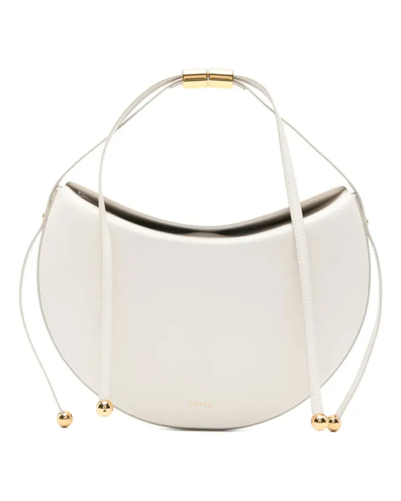 Furla Kleine Moonstone Schultertasche mit verstellbarem Riemen - Weiß Weiß