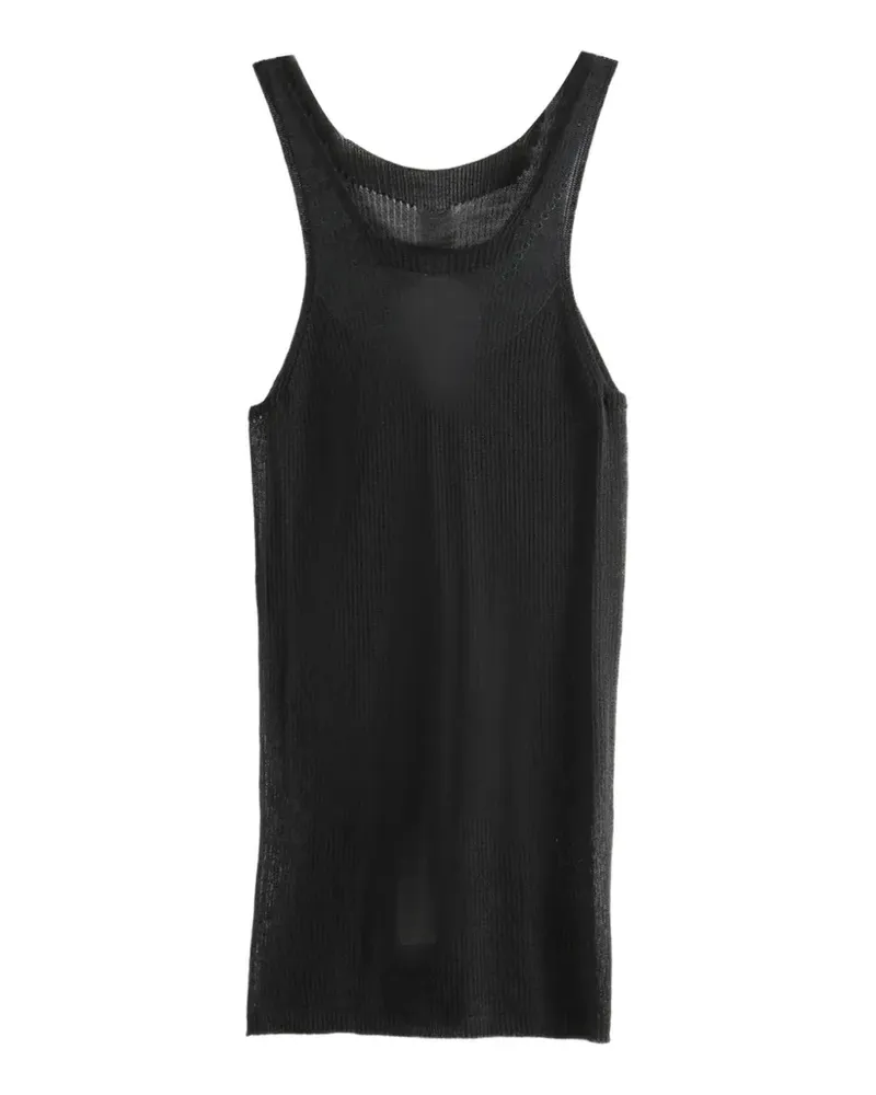 Rick Owens Geripptes Trägershirt - Schwarz Schwarz