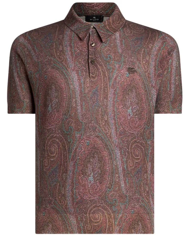Etro Poloshirt mit Paisley-Print - Rot Rot