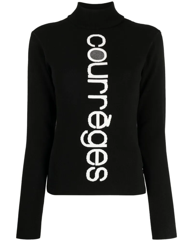 Courrèges Intarsien-Pullover mit Stehkragen - Schwarz Schwarz