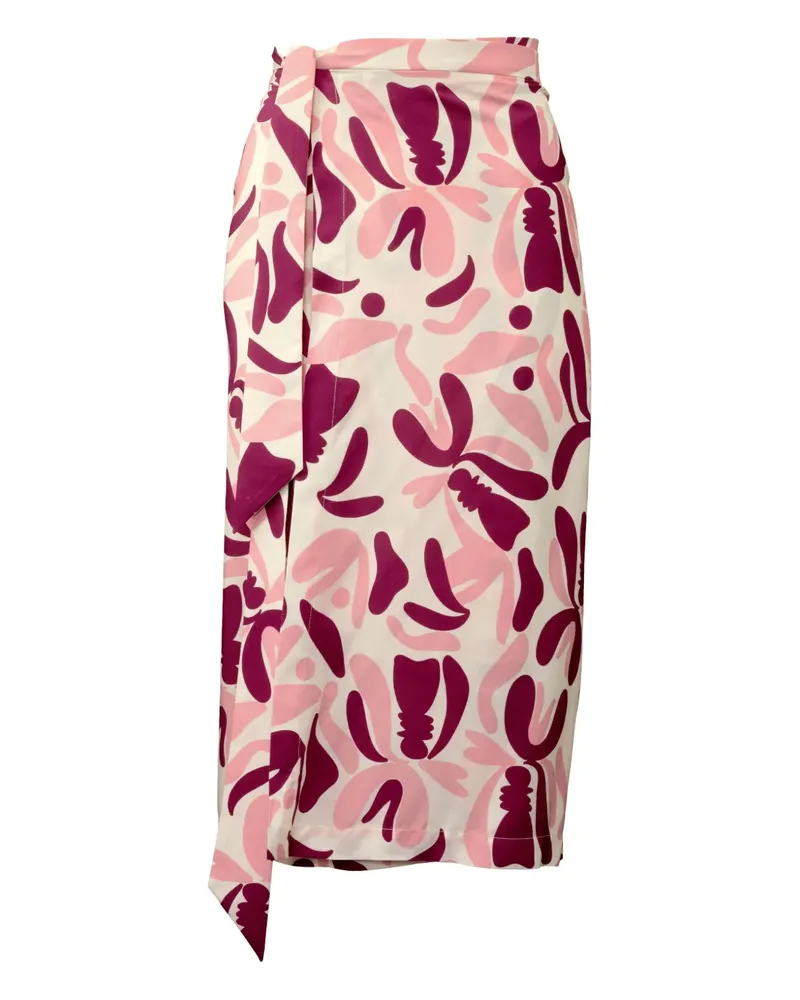 Adriana Degreas Bold Sarong mit Blumen - Weiß Weiß