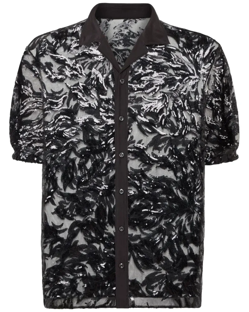 Dsquared2 Hemd mit Paillettenverzierung - Schwarz Schwarz
