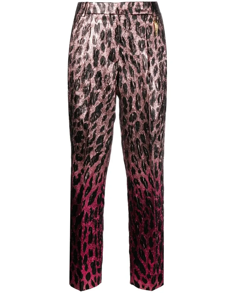 Roberto Cavalli Cropped-Hose mit Animal-Print - Rosa Rosa