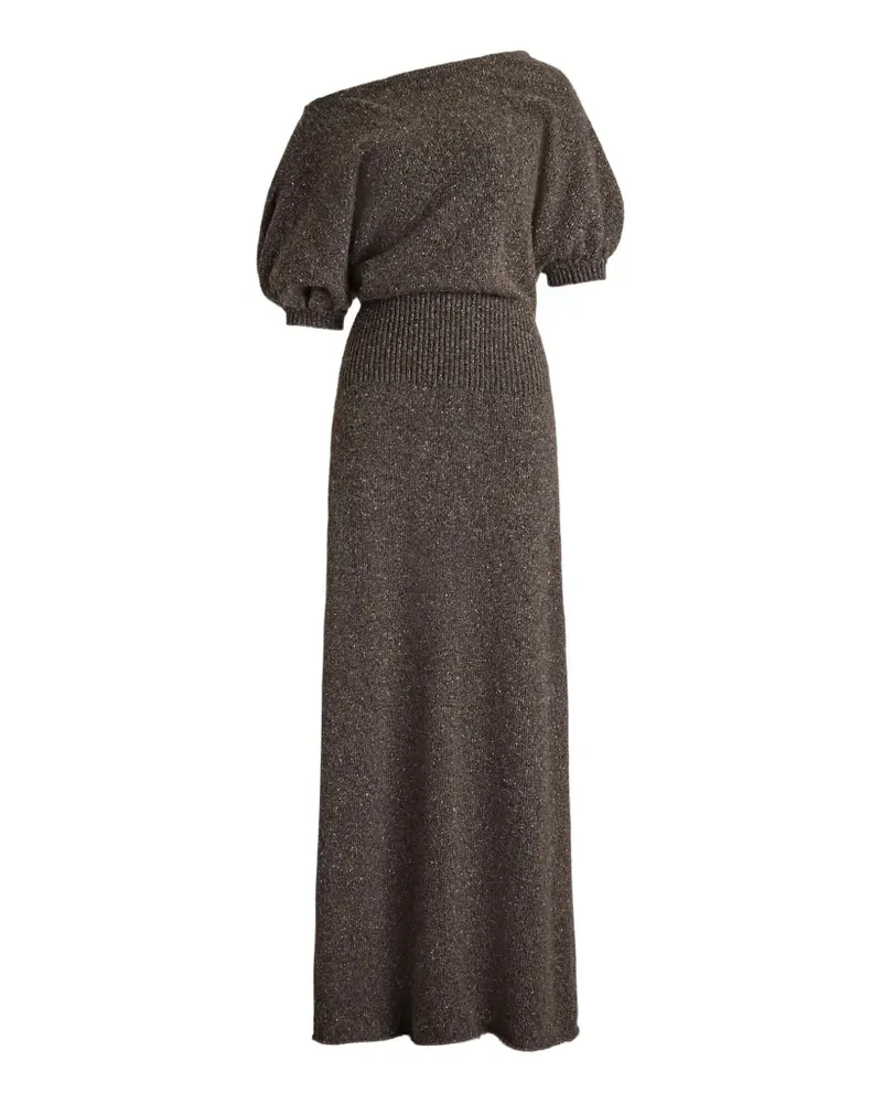 Ralph Lauren Schulterfreies Kleid mit Puffärmeln - Grau Grau