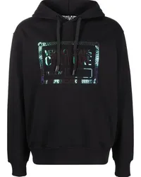 Versace Jeans Hoodie mit Logo-Print Schwarz