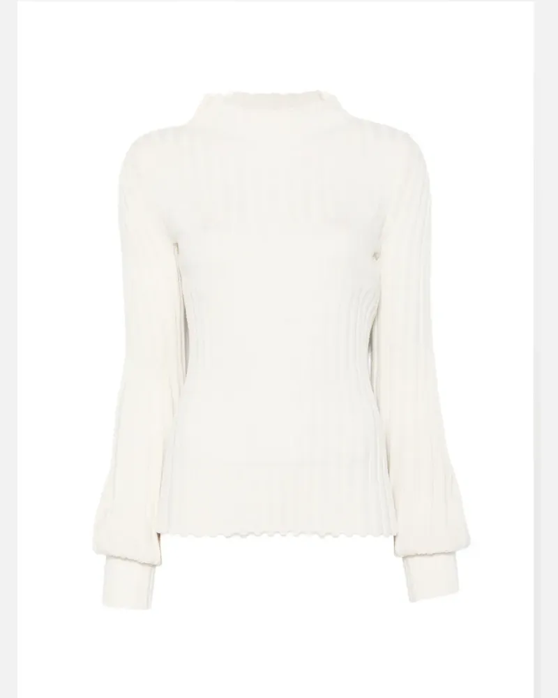 Liviana Conti ribbed-knit mock-neck sweater - Weiß Weiß