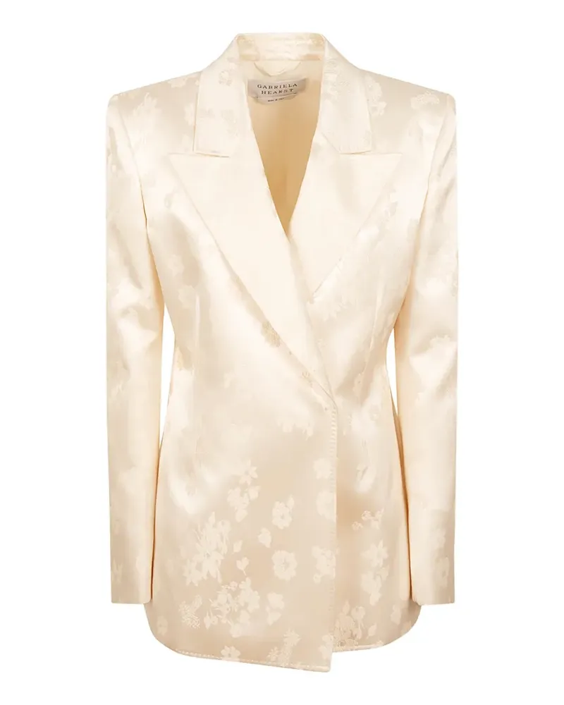 Gabriela Hearst floral-jacquard double-breasted blazer - Nude Nude