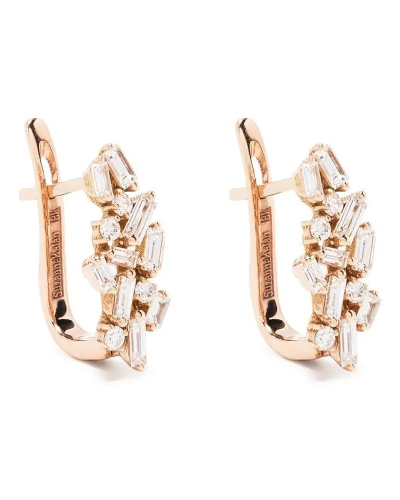 Suzanne Kalan 18kt Rotgoldcreolen mit Diamanten - Rosa Rosa